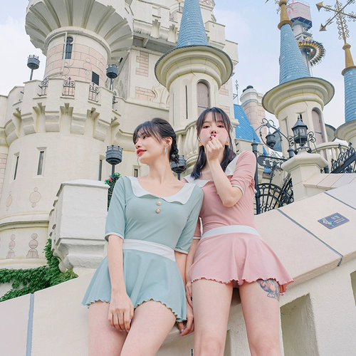 Брендовый комплект для школьников, купальник, средство для принятия ванны, Южная Корея, французский стиль, высокая талия