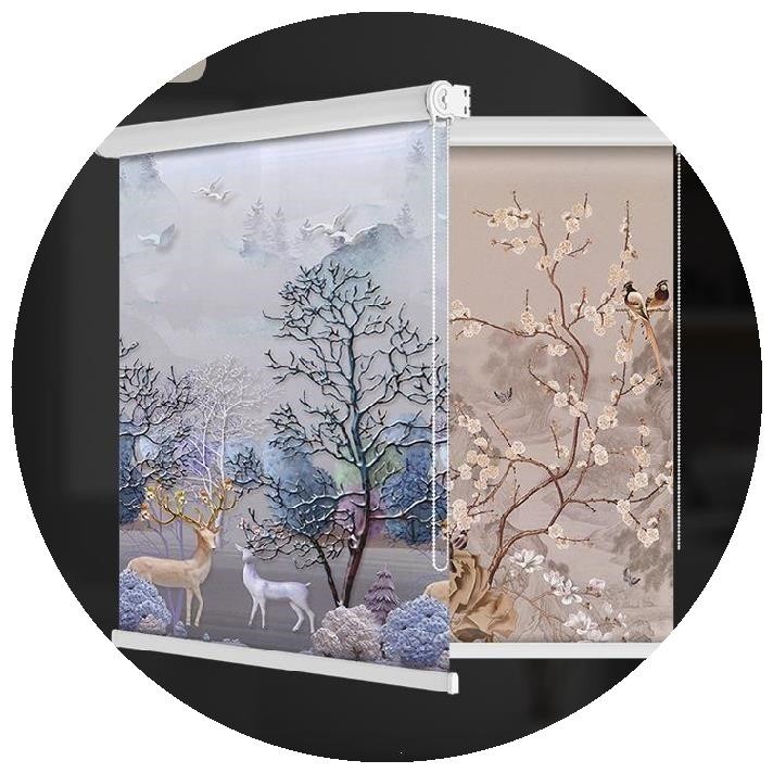 不打孔布帘小户型落地卷帘加厚手拉遮阳窗帘卧室全遮光免打孔挂式