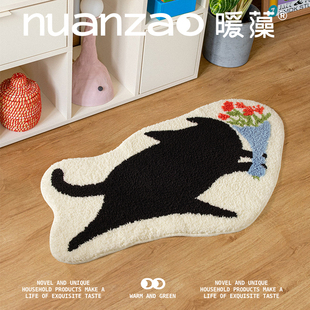 张乐陆X暖藻 么么黑联名床边毯儿童房可爱地垫卫生间门口吸水脚垫