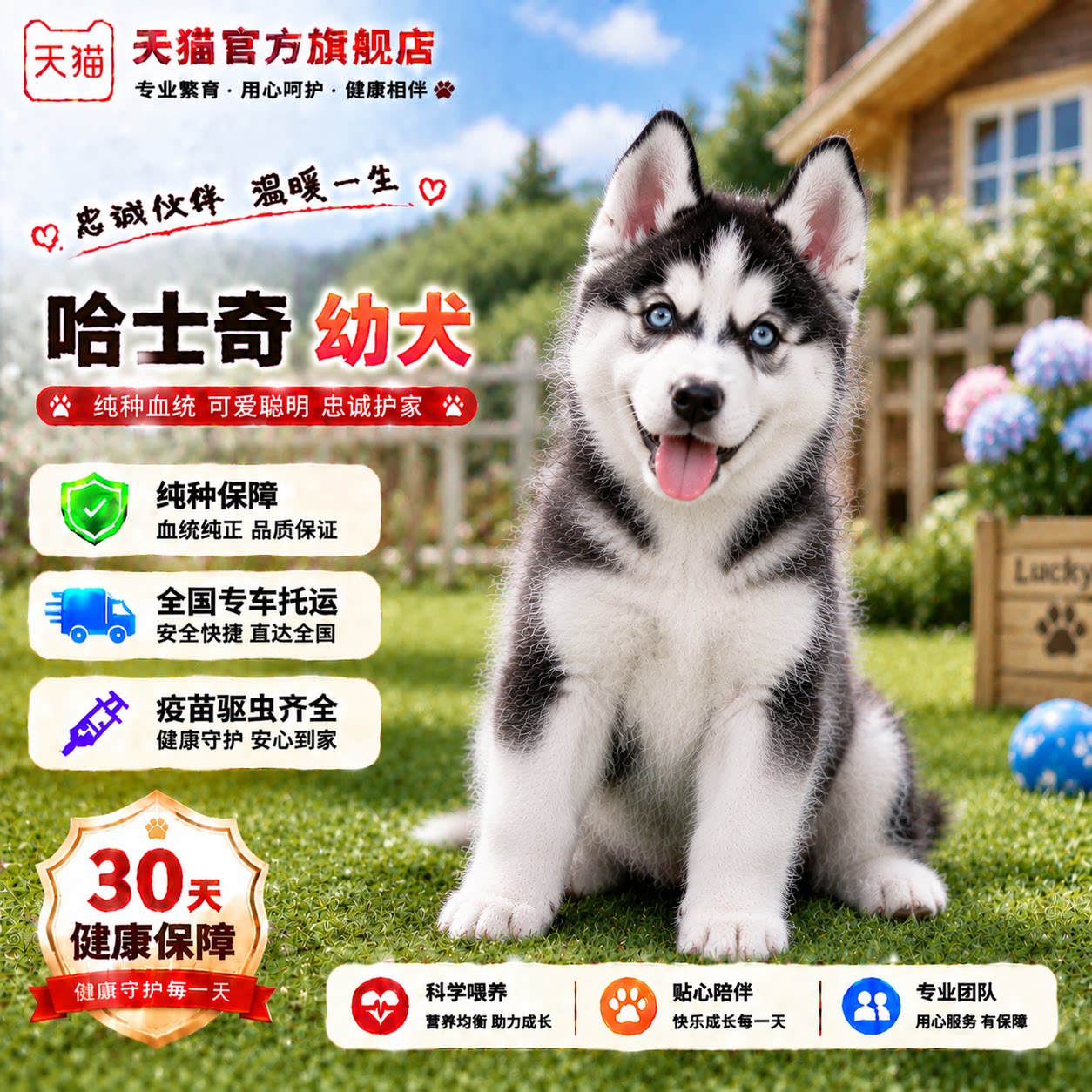 好养可爱三只眼真狗聪明狗二哈