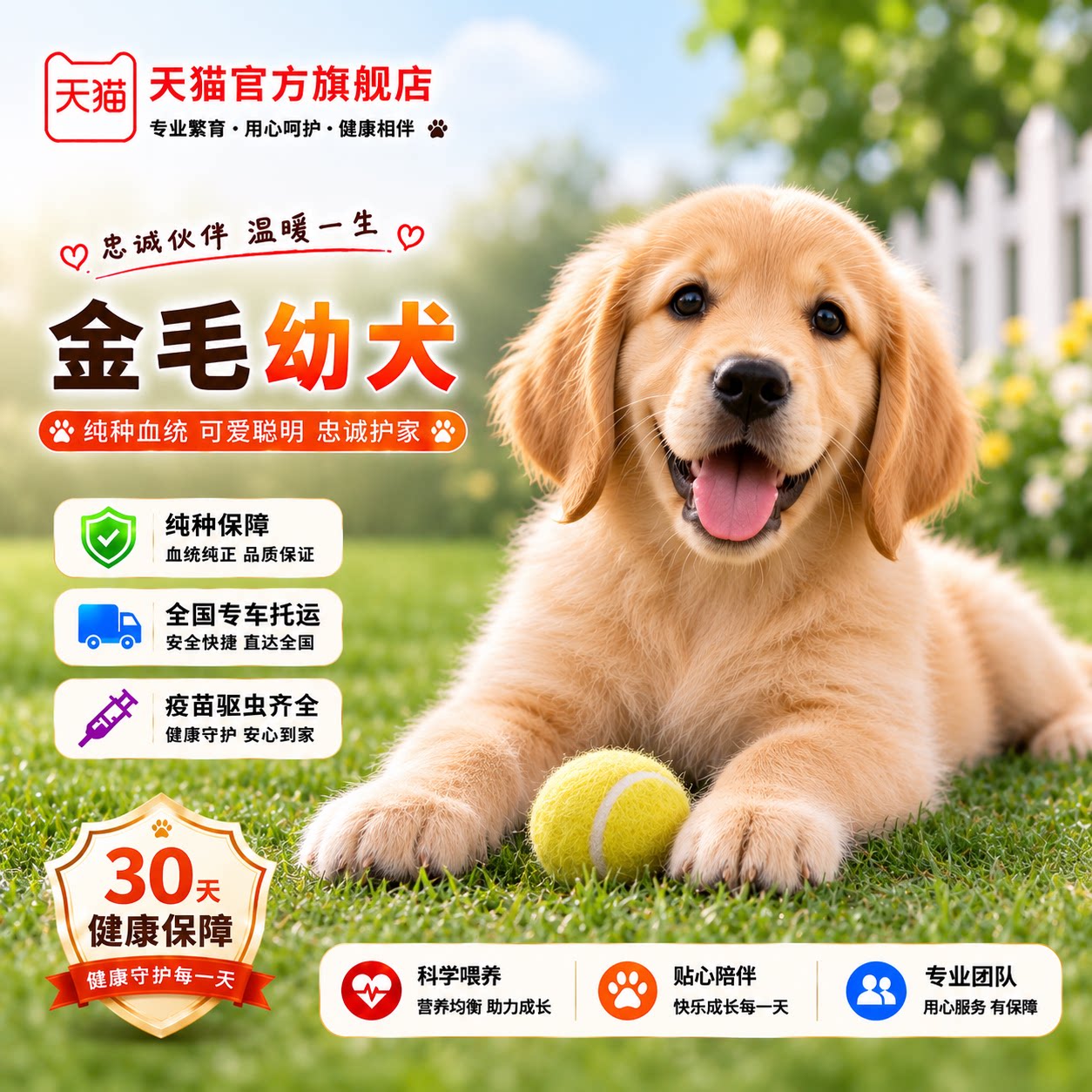 纯种金毛幼犬真狗大头枫叶红小狗