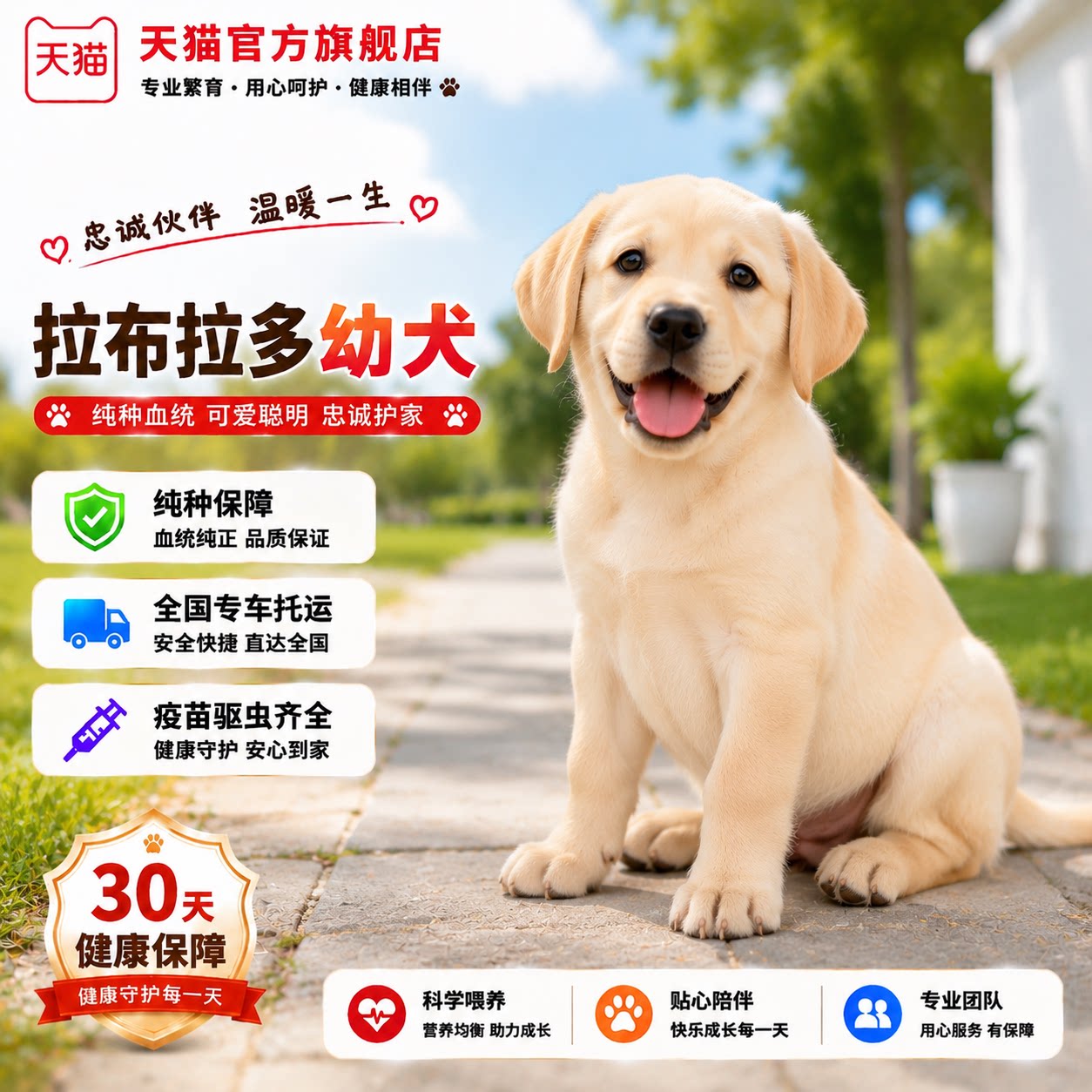 米白色温顺巡回犬活泼忠诚可爱