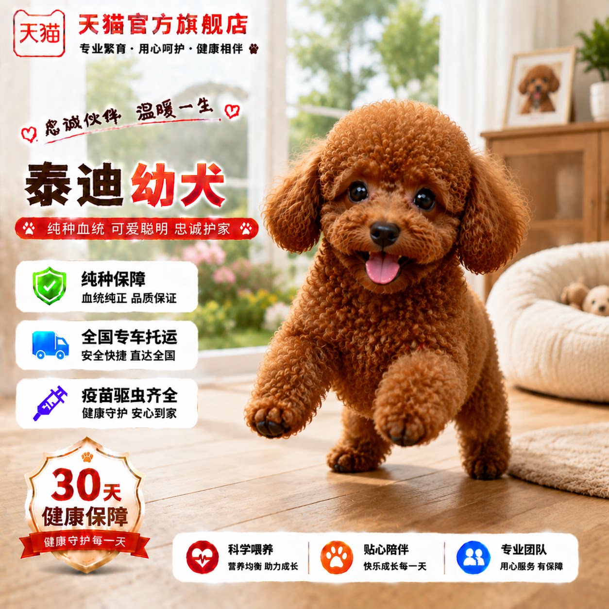 陪伴贵宾犬活泼红棕黑色聪明精品