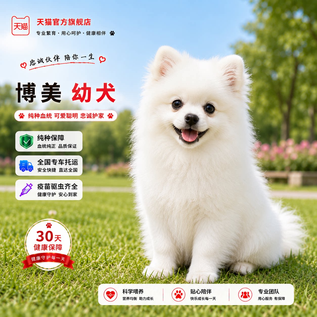 白色活体球形俊介犬超萌幼崽迷你图片