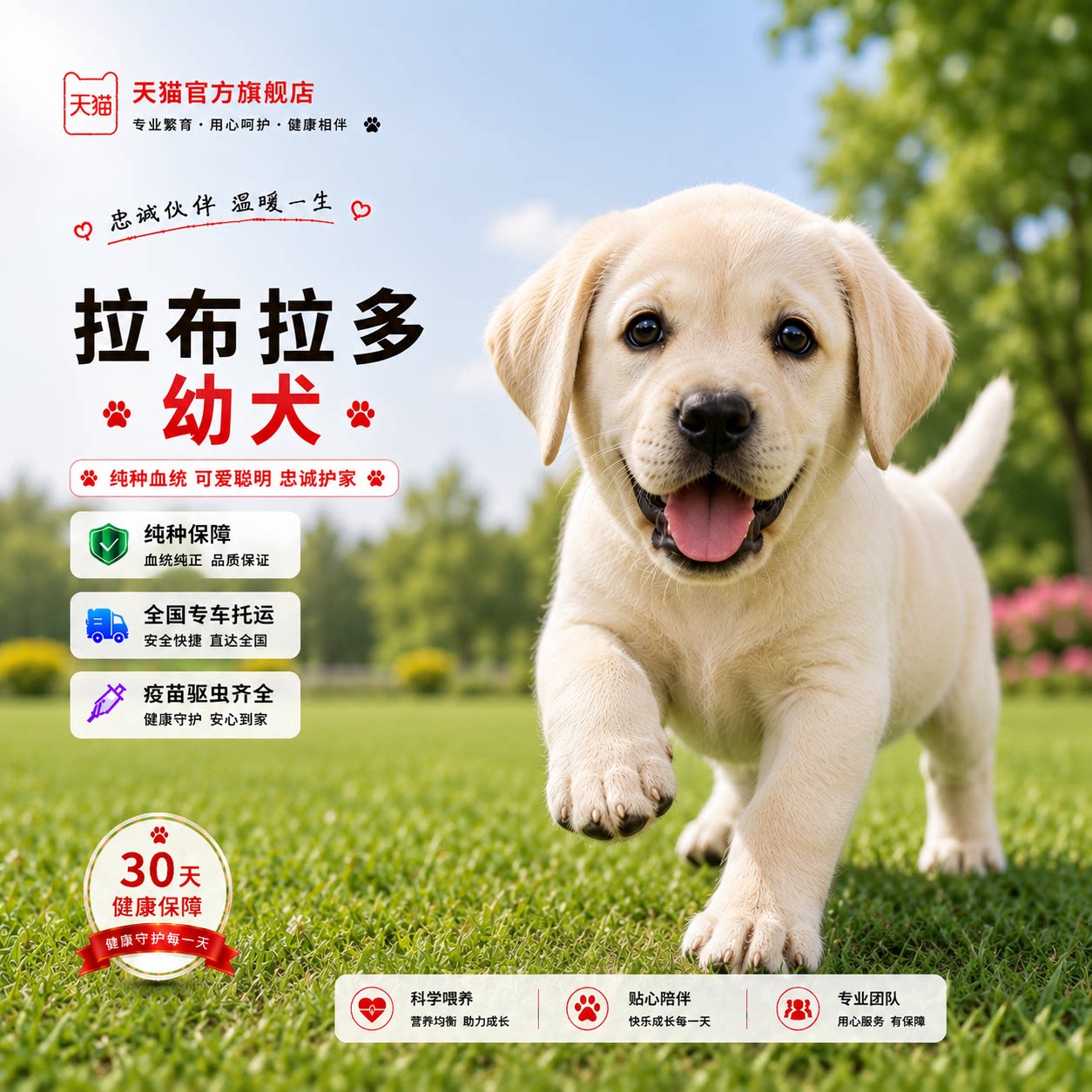 黄色导盲犬可爱听话忠诚黑色幼崽
