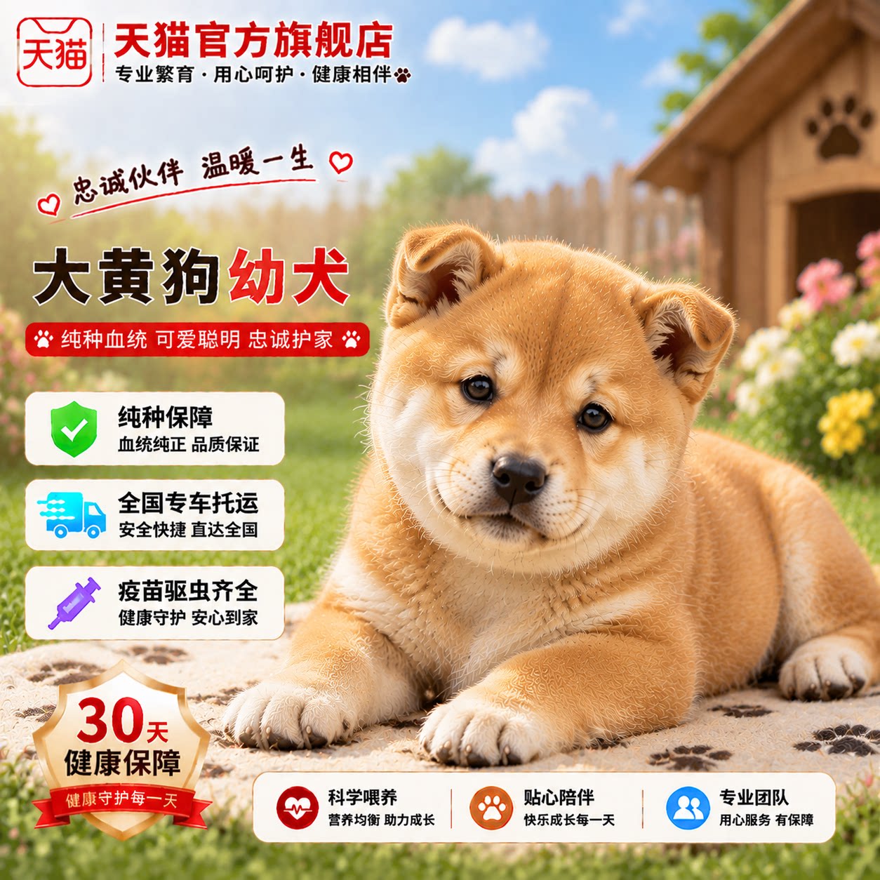 尾虎头猫耳农村狗中华田园犬家养