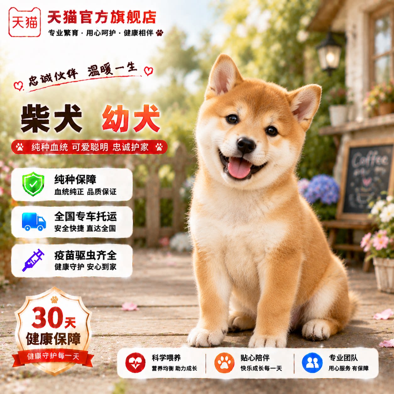 小狗高智商黄色短毛豆柴精品