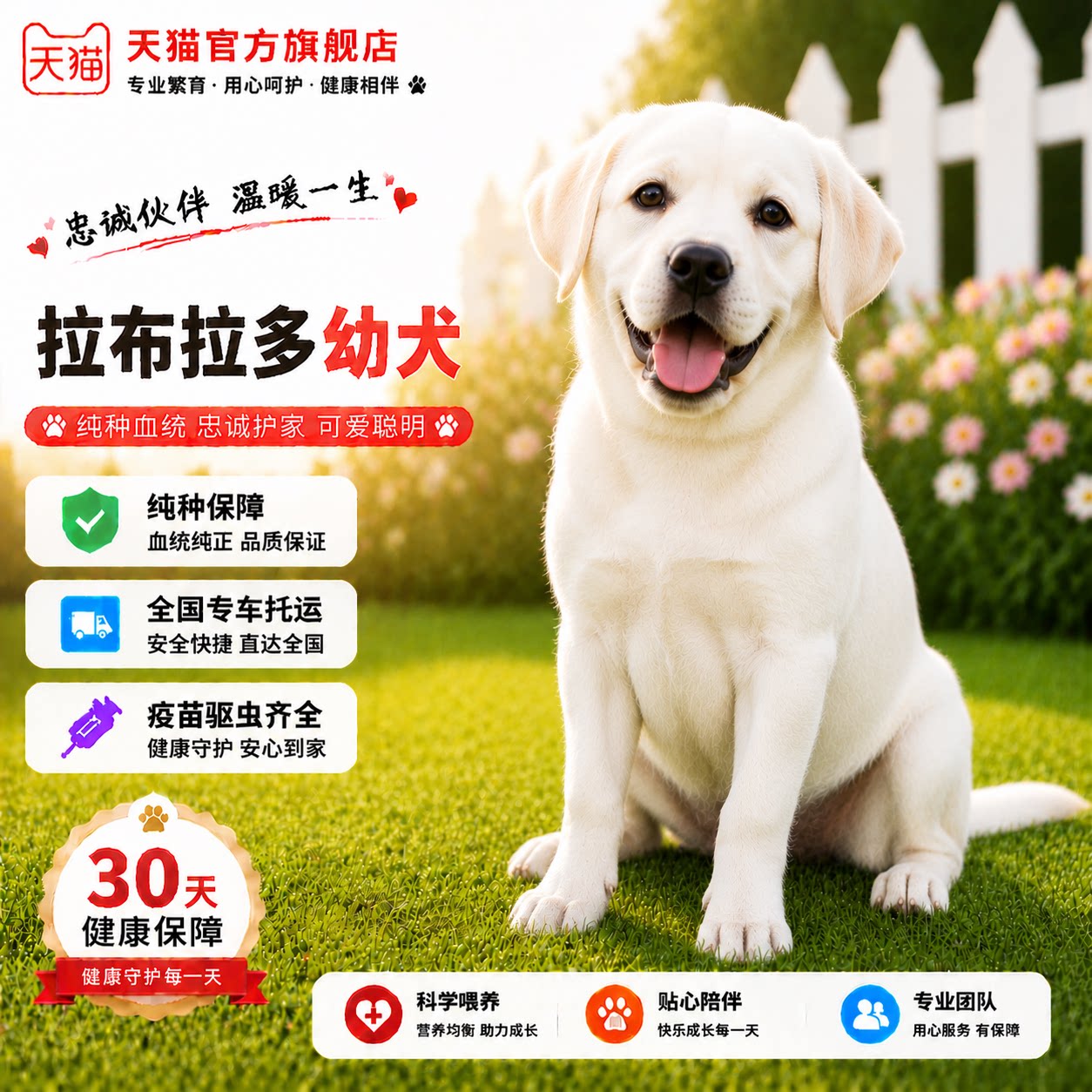 奶油色聪明家养工作犬寻回犬