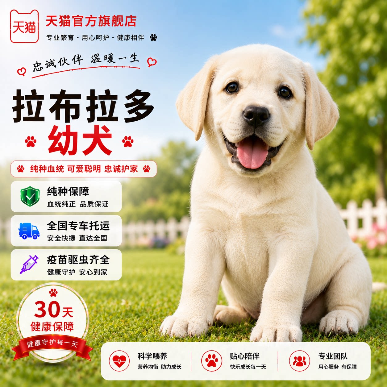 大型米黄色陪伴宠物狗白色活泼图片