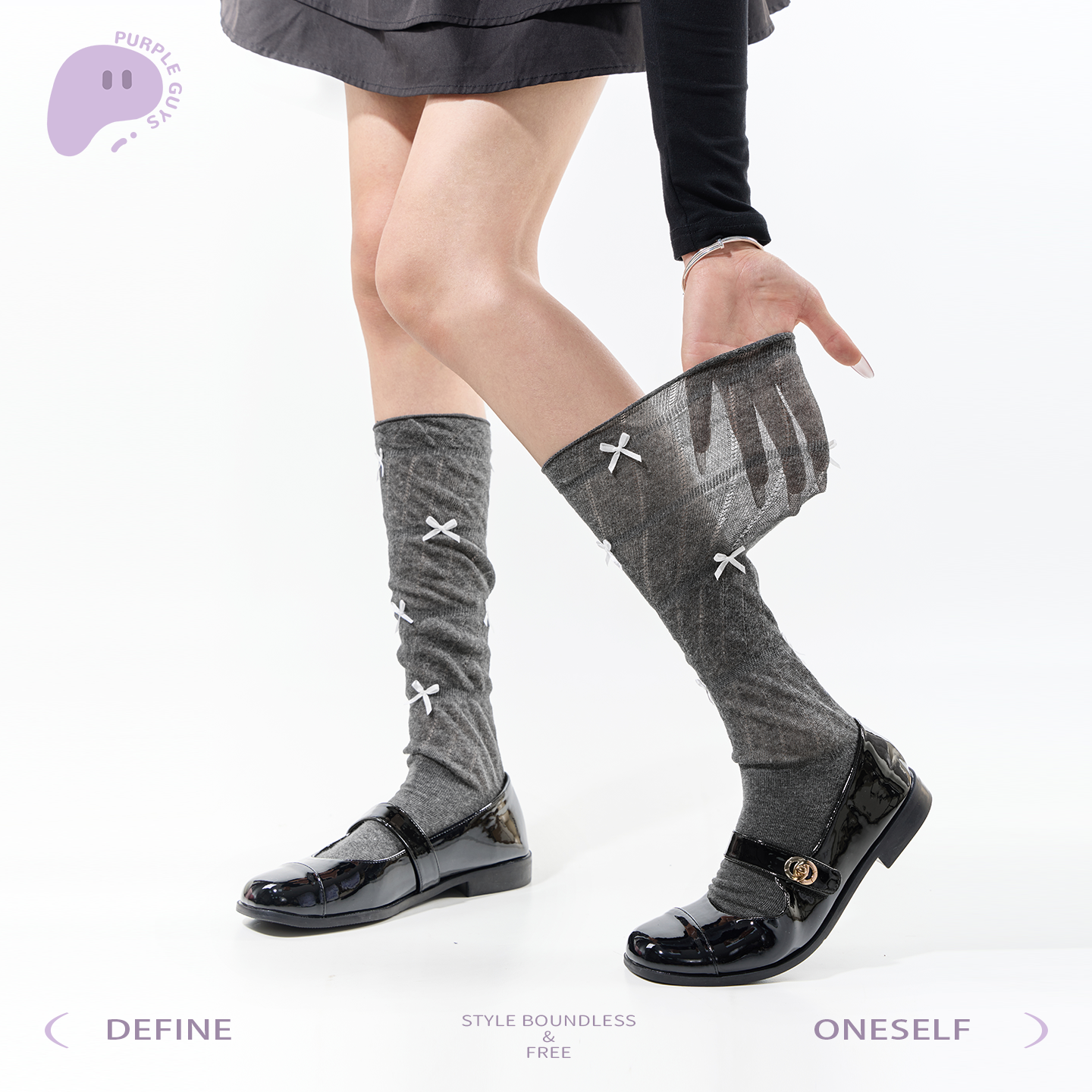 purpleguys蝴蝶结堆堆小腿袜子女夏薄款透气拼接jk芭蕾风配小皮鞋,女士内衣/男士内衣/家居服,中筒袜,淘宝优惠券,粉丝福利购,淘宝优惠卷