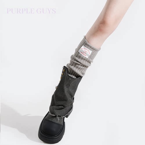 灰色标签辣妹堆堆小腿套