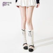 purpleguys蝴蝶结袜套女春夏季 薄款 波点甜美洛丽塔花边堆堆小腿套