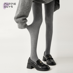 purpleguys连裤 菱格外穿保暖加厚显瘦不掉挡灰色打底袜 袜女秋冬款