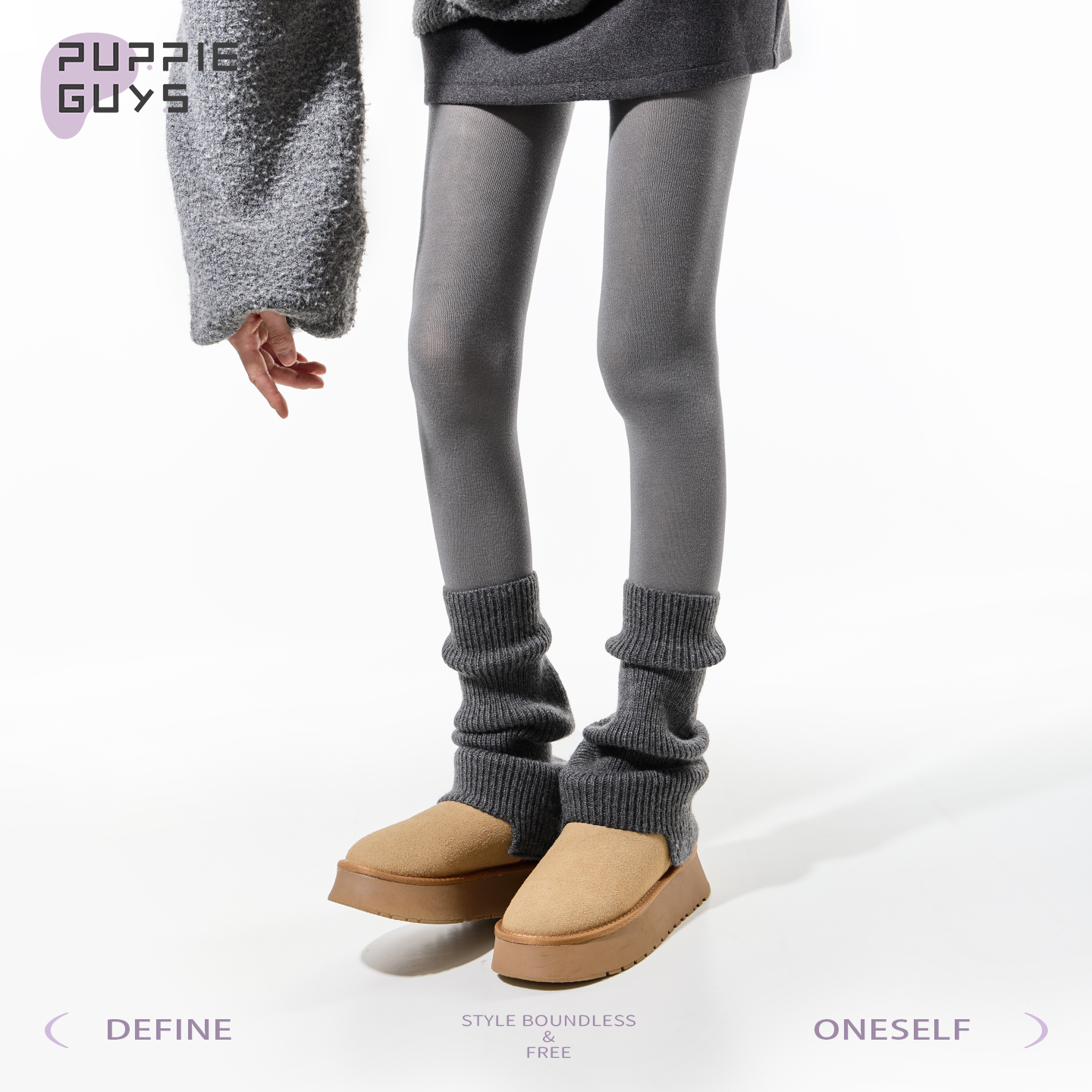 purpleguys阔腿针织堆堆袜套配连裤袜女秋季日系保暖竖纹小腿袜套,女士内衣/男士内衣/家居服,中筒袜,淘宝优惠券,粉丝福利购,淘宝优惠卷