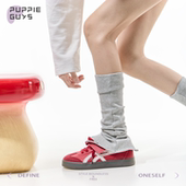 purpleguys灰色针织袜套女y2k亚文化翻口喇叭型芭蕾风堆堆小腿套