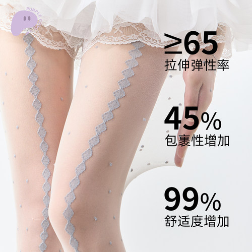 菱格线条波点丝袜女防勾丝不掉档