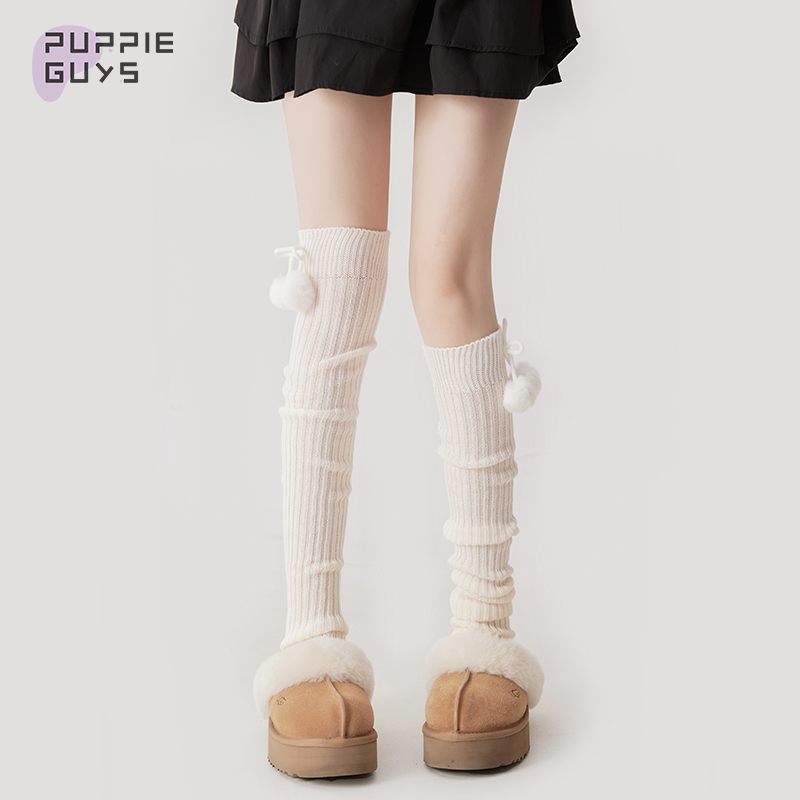 过膝堆堆纯色显瘦袜套