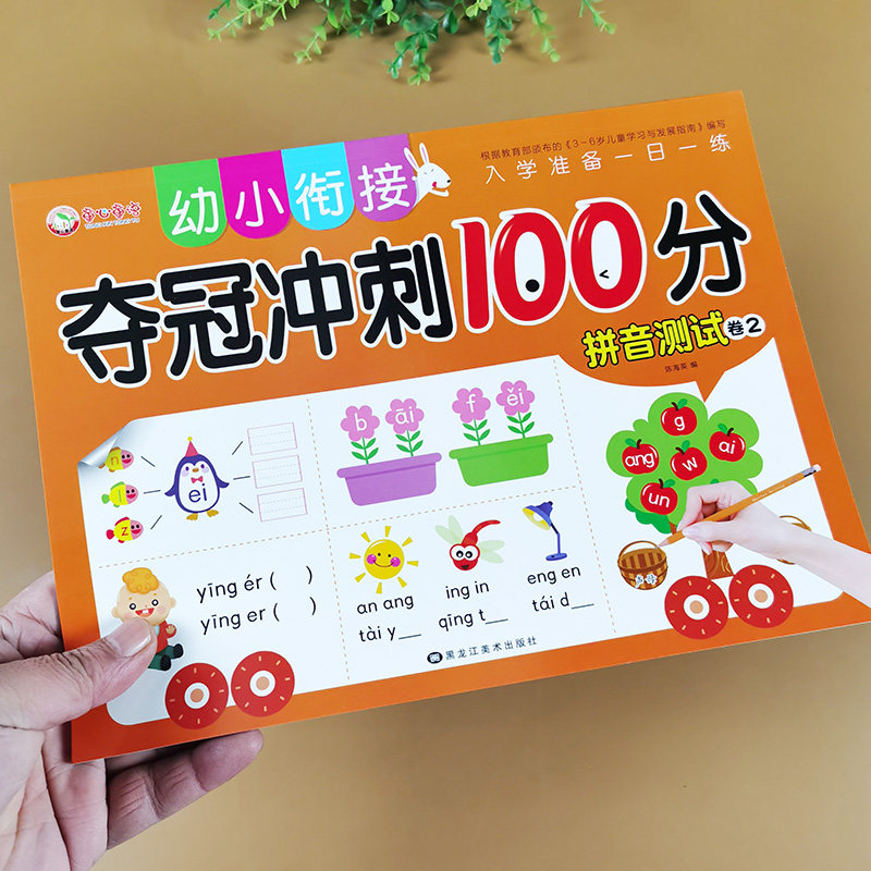 拼音测试卷2 复韵母整体认读试卷幼儿园拼音练习册过关学前班教材基础