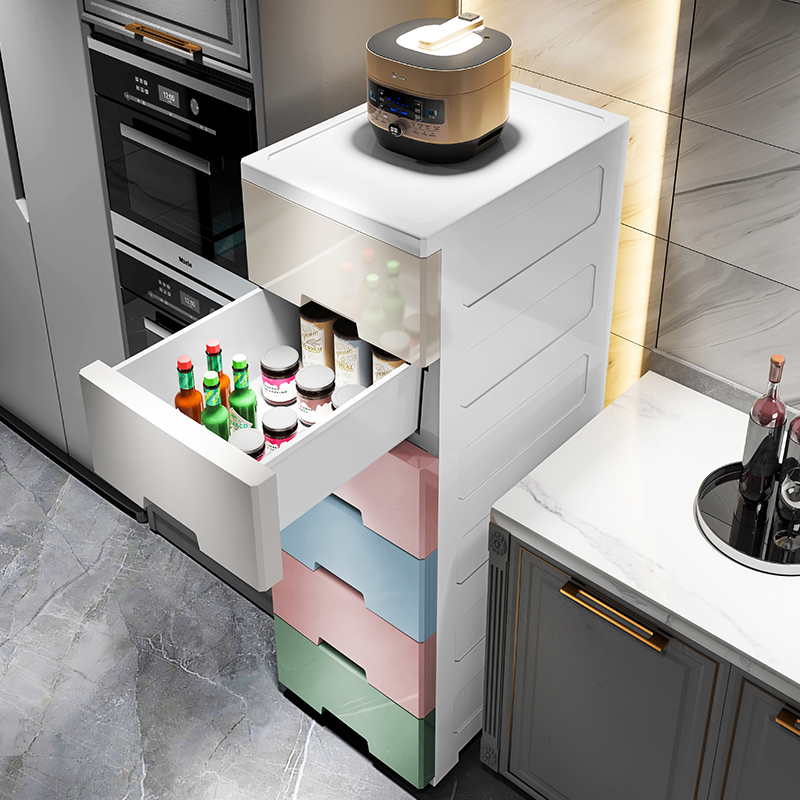 收纳架20/35cm夹缝置物架抽屉式收纳柜落地客厅卧室窄缝柜储物柜