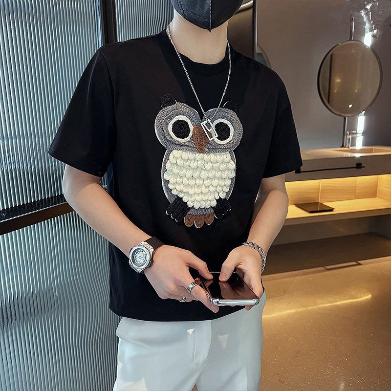 夏季男t恤短袖修身半袖潮流圆领T恤