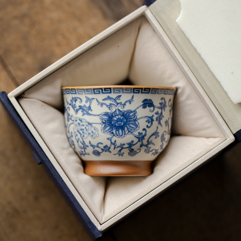 米黄汝窑陶瓷主人杯单杯女高端个