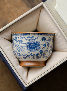 米黄汝窑陶瓷主人杯单杯女高端个人2024新款喝茶专用大号茶盏茶具