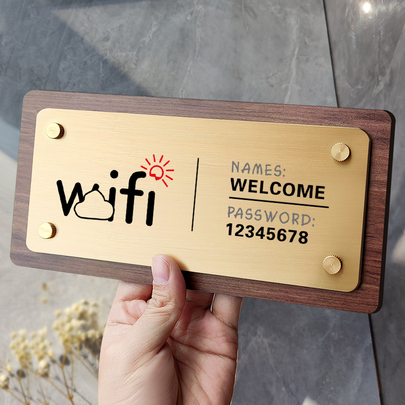 不锈钢wifi提示牌无线上网wifi密码温馨提示标识牌定制商场民宿酒店饭店创意餐饮账号密码无线网络已覆盖贴牌