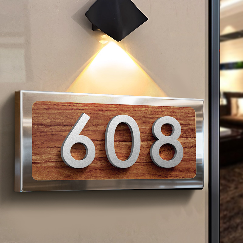 不锈钢门牌号码牌家用门牌号高级感轻奢创意楼层标识牌楼层索引牌定制logo小标牌墙贴小区单元楼栋牌门号牌贴