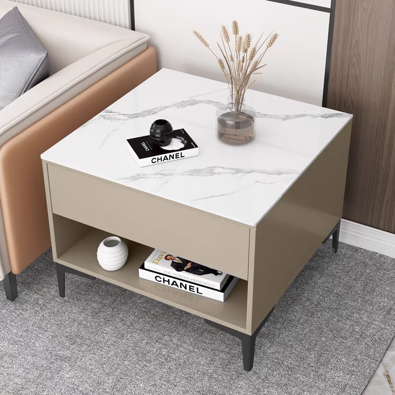 北欧轻奢岩板边几沙发边柜侧边柜客厅方几储物边桌小桌子茶几柜子