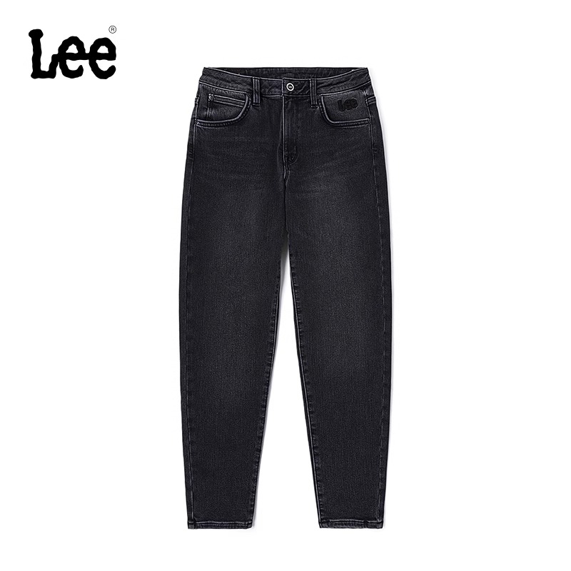 小直脚保暖黑灰色高腰标准Lee