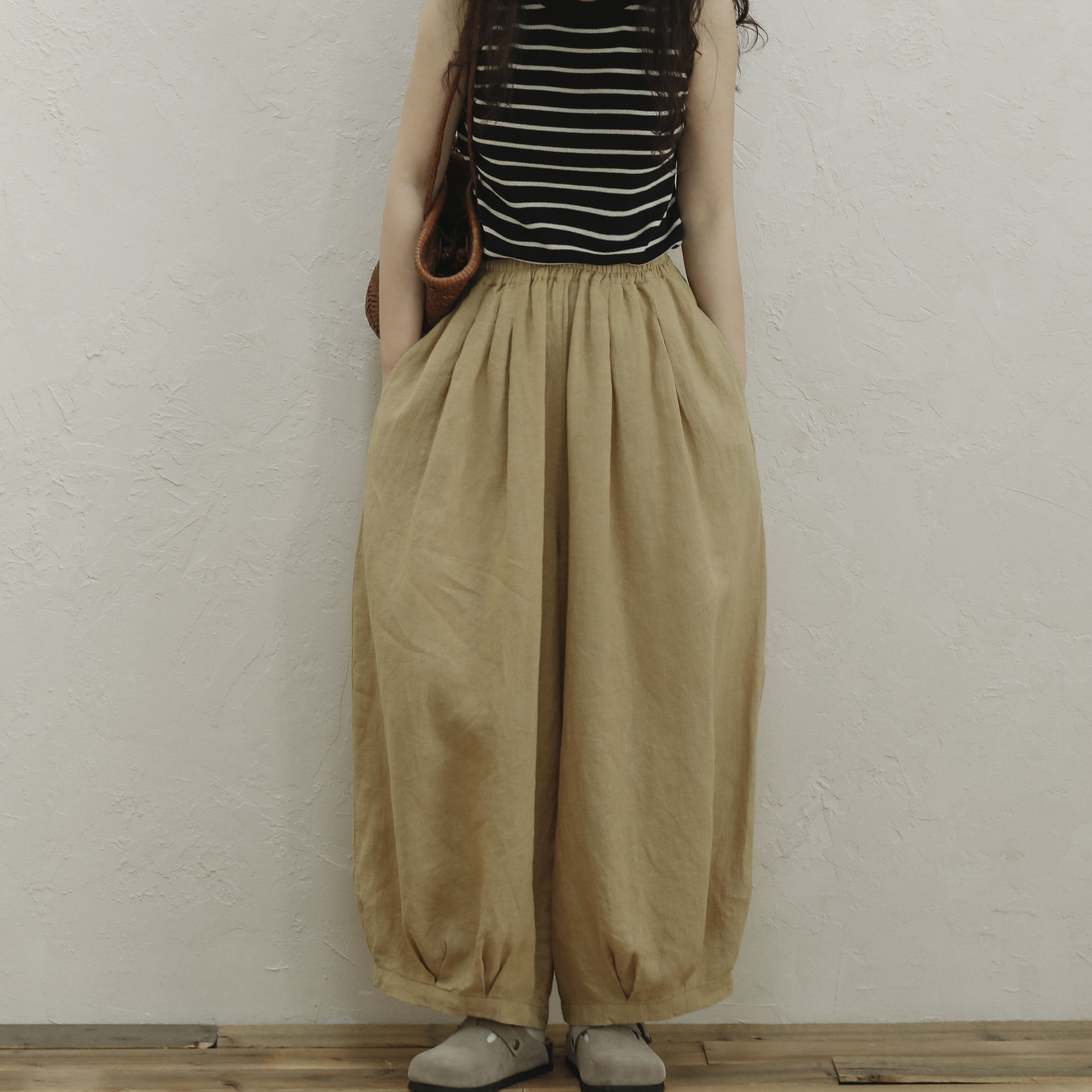 复述【干洗亚麻】显瘦阔腿裤女休闲日系设计感灯笼裤宽松舒适遮肉,女装/女士精品,休闲裤,淘宝优惠券,粉丝福利购,淘宝优惠卷