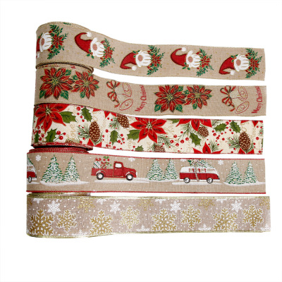 Christmas Ribbon Christmas Decorative Ribbon卡其圣诞丝带