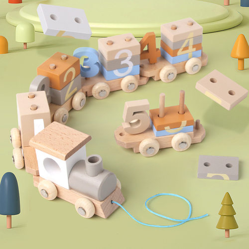 Wooden early education enlightenment digital puzzle toys
