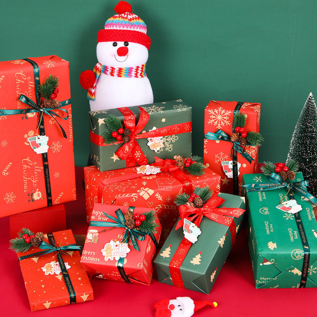 Christmas gift wrapping paper set gift box圣诞节礼物包装纸