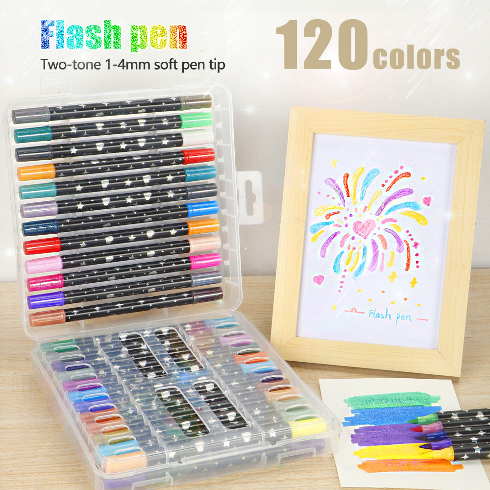 Flash marker pen 120 color hand account flash chalk水彩笔