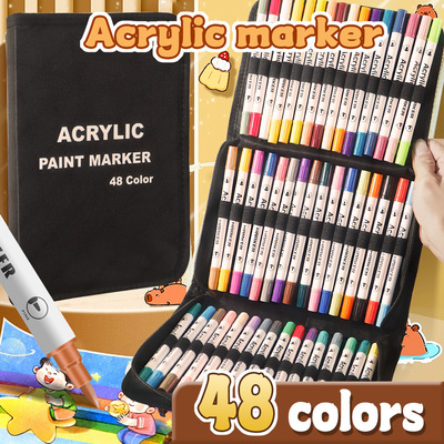 48 color marker pen for students to draw with opaque brushes