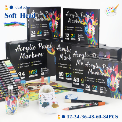 Hot selling 168 Double Headed Two Color Mark Pen Graffiti Pe