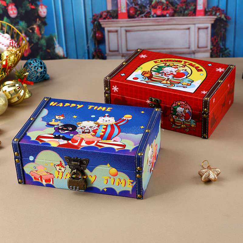 Creative cartoon wooden storage box with lock木质带锁收纳盒