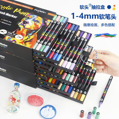 168 color acrylic marker pen box in two colors马克笔盒装