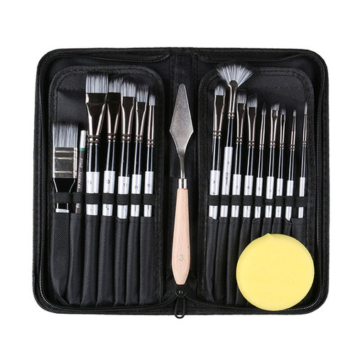 Set de 19 pinceaux d'aquarelle en nylon尼龙毛水彩画笔