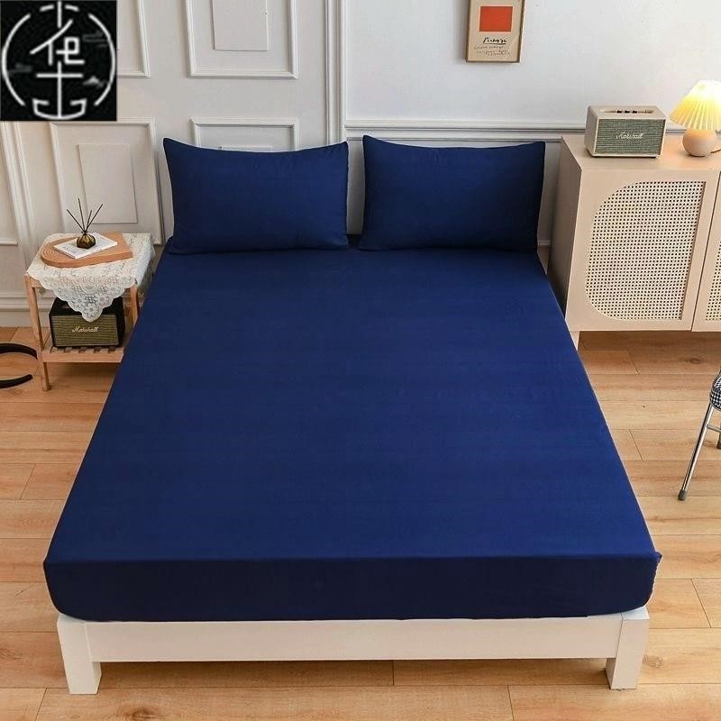 King Size bed sets fitted set pillow cases 纯色床笠 枕套