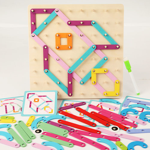 Wooden Montessori geometry math teaching aids for children