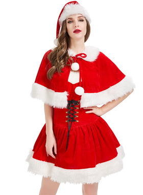 Christmas clothing, Christmas short skirt with shawl include