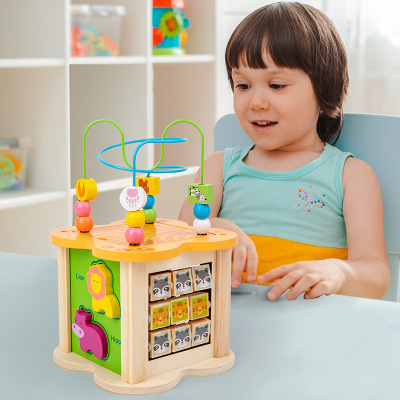 Children's Wooden Four Sided Ball Game早教益智玩具