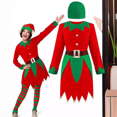 Children's Christmas cosplay elf costume performance costume