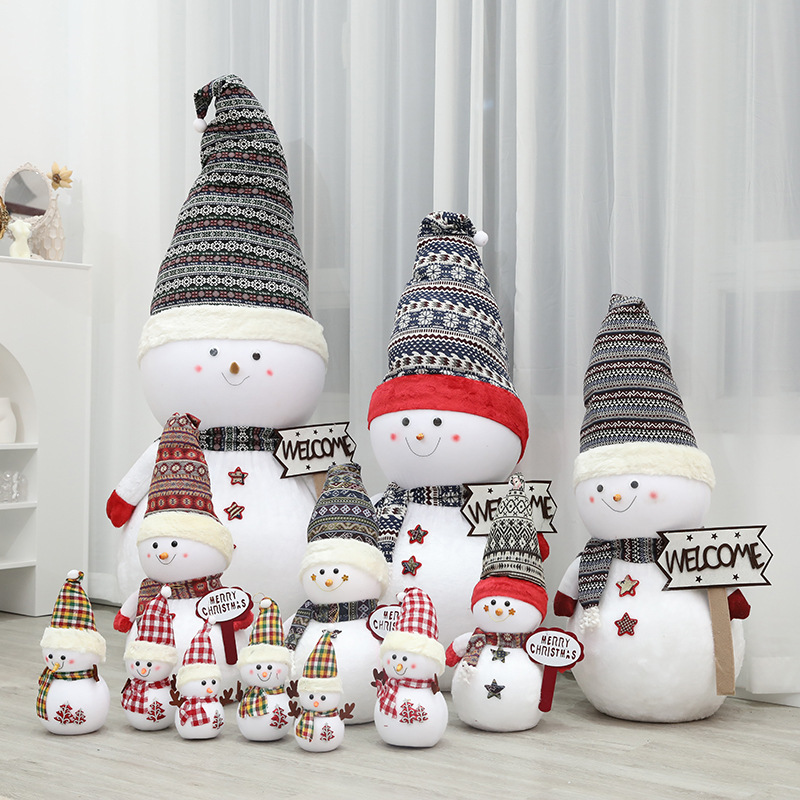 Christmas snowman ornament knitted doll圣诞雪人摆件针织娃娃