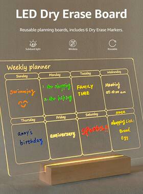 Magnetic acrylic refrigerator calendar can be reused