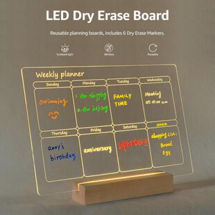 Magnetic acrylic refrigerator calendar can be reused