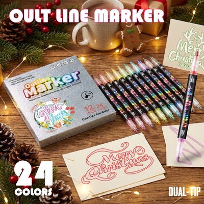 Hot selling greeting card dual line marker and card outline
