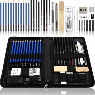40 piece painting set, sketching set, pencil kit素描套装铅笔